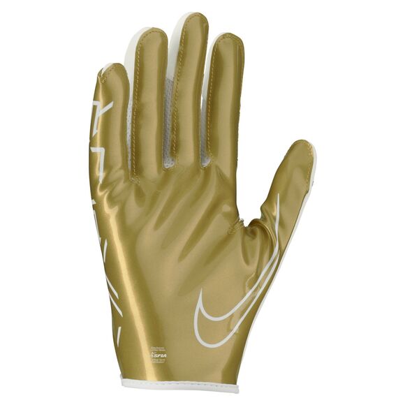 NWT Nike Vapor Jet Metallic 7.0 White/Metallic Gold Football Gloves Mens Size M - Picture 3 of 7
